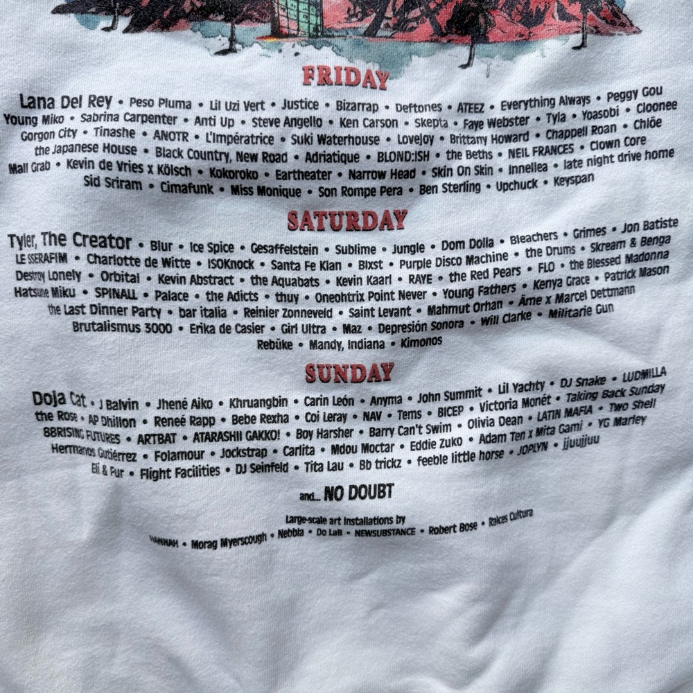 Coachella 2024 Pullover Crewneck Sweatshirt Official Gear Cream Size Medium - Picture 10 of 11